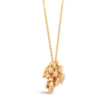 Weir Collection 18k Gold Cluster Diamond Pendant