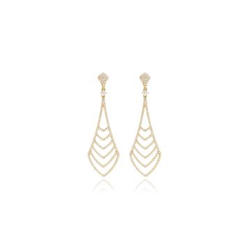 O'Dwyer Chevron Rose Gold Diamond Large Earrings