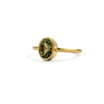 18k Rose Gold & Green Tourmaline Dress Ring