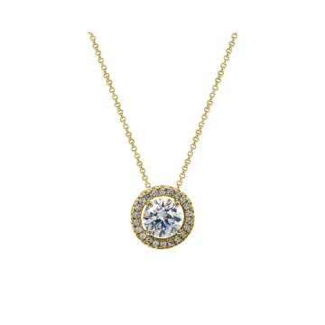 Carat London Gwen Round Borderset Necklace Gold Vermeil