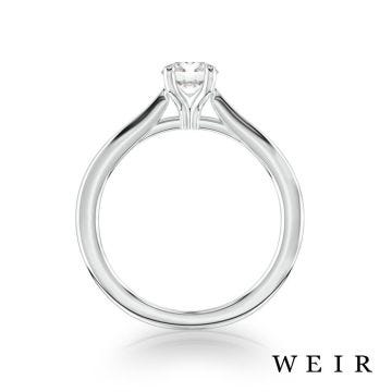 Platinum round brilliant cut diamond engagement ring