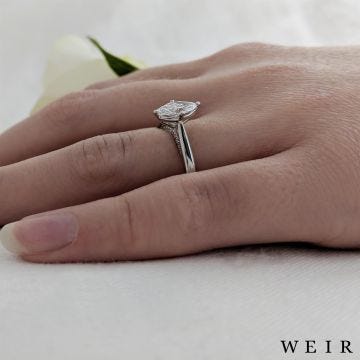 Platinum marquise cut diamond engagement ring
