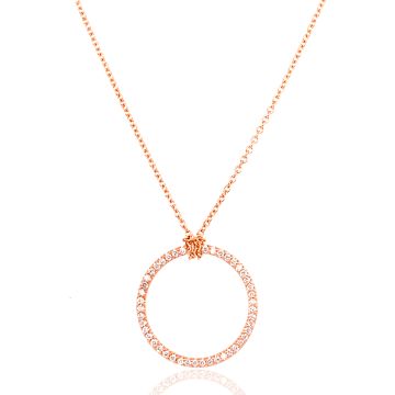 18ct Rose Gold Diamond Circle of Life Necklace