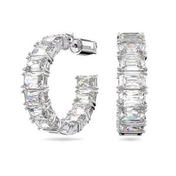 Swarovski Rhodium Plated Millenia Hoop Earrings