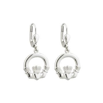 Solvar Sterling Silver Claddagh Drop Earrings