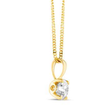 18k Yellow Gold .50ct Round Brilliant Diamond Solitaire Pendant