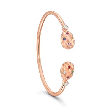 Faberge Treillage 18k Rose Gold and Diamond Bangle
