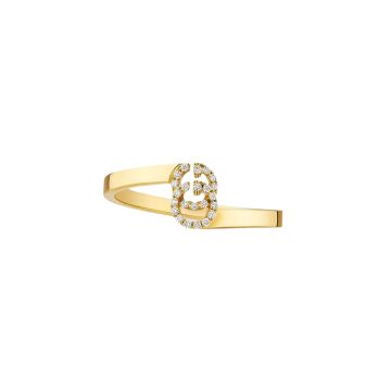 18K Yellow Gold GG Running Diamond Ring