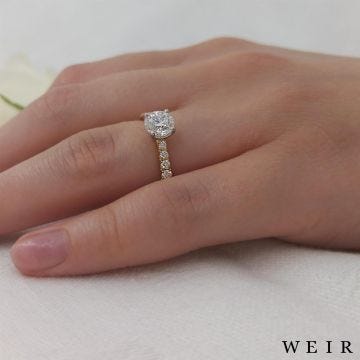 Yellow gold/platinum 0.80ct F SI1  Round brilliant cut Diamond Engagement Ring