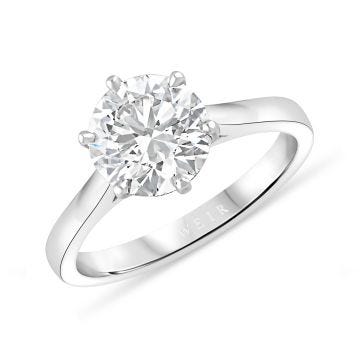 Weir Collection Platinum 2.03 Carat D VS2 Round Cut Diamond Engagement Ring