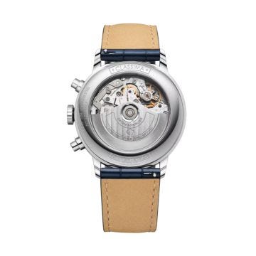 Baume & Mercier Classima 42mm White Dial Automatic Blue Leather Bracelet Watch BM0A10330