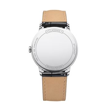 Baume et Mercier Classima 40mm White Dial Black Leather Bracelet Watch BM0A10323