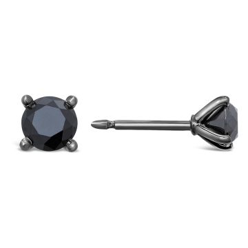 18k Lab Grown Black Diamond Stud Earrings .87cts
