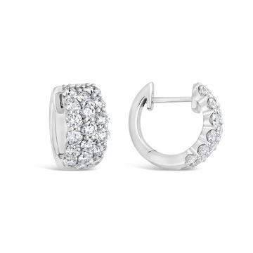 Weir Collection 18k Diamond Hoop Earrings