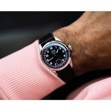 Big Crown Pointer Date 38mm Blue Dial Automatic Movement Stainless Steel Case Leather Strap Watch