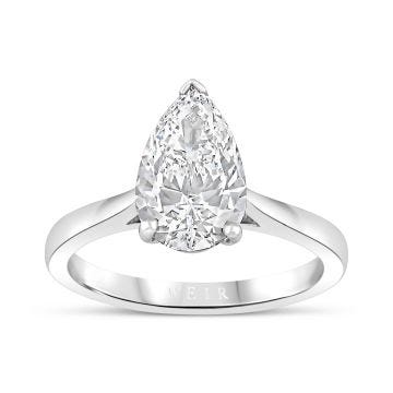 Weir Collection Platinum 2.02cts Pear Cut Diamond Ring
