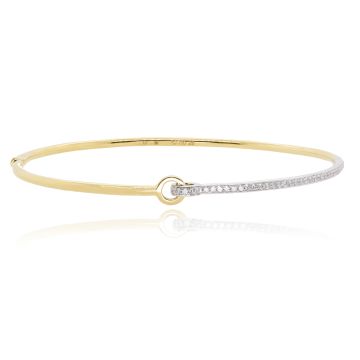 Weir Collection 18 Carat Yellow & White Gold Diamond Link Bangle