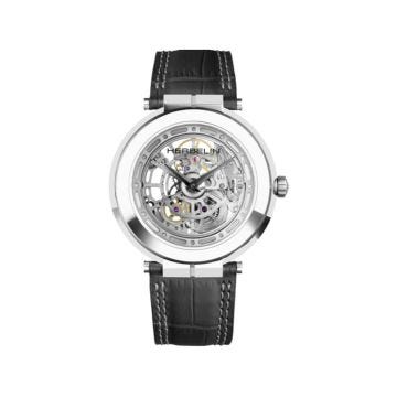 LIMITED EDITION Newport Slim Skeleton 42mm, Mechanical Movement, Stainless Steel Case, Leather Strap Watch