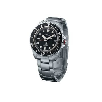 Seiko Sea Prospex 42.8mm, Black Dial, Solar Quartz Movement, Stainless Steel Case, Stainless Steel Bracelet Watch SNE589P1