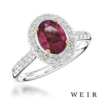 Platinum/yellow Oval cut Dress Ring