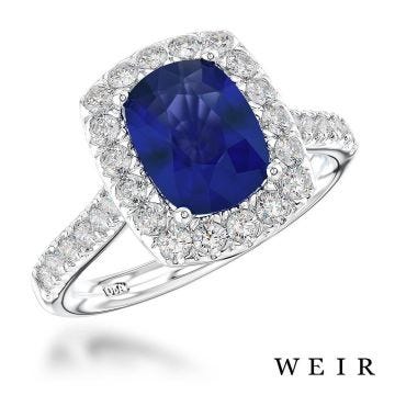Platinum Cushion cut Dress Ring