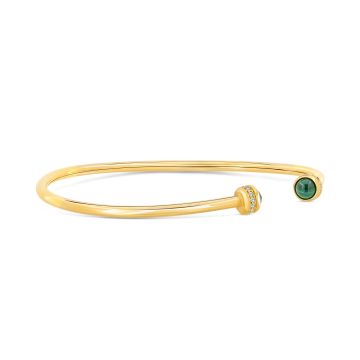 18k Gold Sceptre Diamond & Malachite Bangle