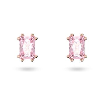 Swarovski Stilla Rose Tone Plated Cushion Cut Stud Earrings
