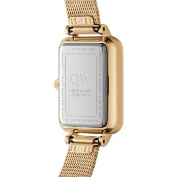 Quadro Lumine Pressed Piano 20 x 26mm MOP Dial Quartz Gold Plated Watch