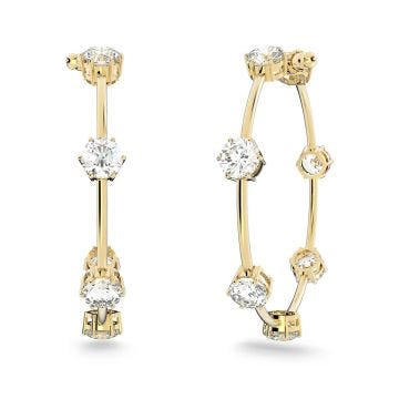 Swarovski Gold-Toned Plated Cubic Zirconia Constella Hoop Earrings