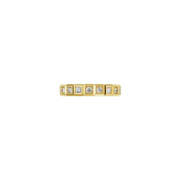 Ice Cube 18k Yellow Gold Diamond Ring Szie 55