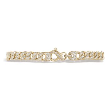18k Yellow Gold and Diamond Embellished Curb Link Bracelet