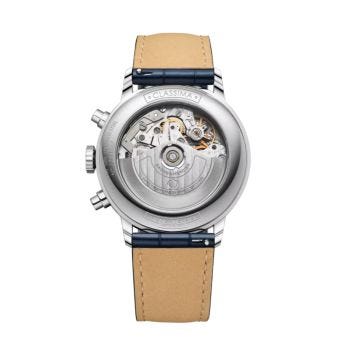 Classima 42mm White Dial Navy Leather Bracelet Watch