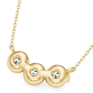 18k Three Stone .51ct Diamond Necklace