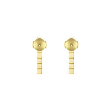 Ice Cube 18K Yellow Gold Half-Set Diamond Earrings