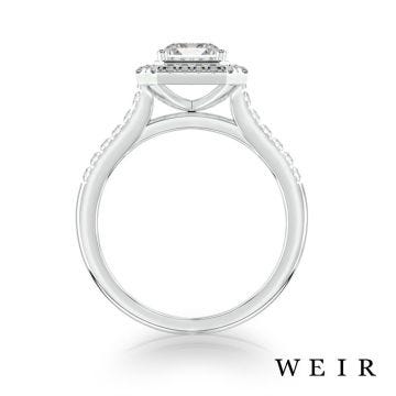 Platinum 0.70ct F VS2  Emerald cut Diamond Engagement Ring