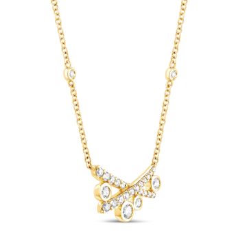 18k Gold Kiss Necklace with Diamonds