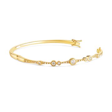 18k Gold and Diamond Icicle Bangle