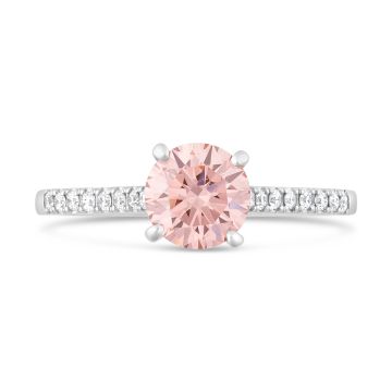 Pink Platinum Lab Grown Diamond Ring