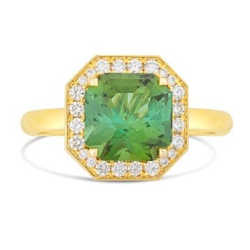 O'Dwyer 18k Bespoke Green Tourmaline Ring