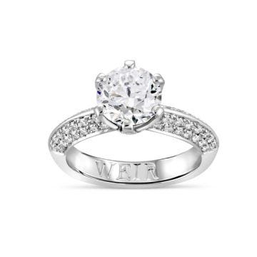 Weir Collection Platinum Cinderella Ring with Box and Key