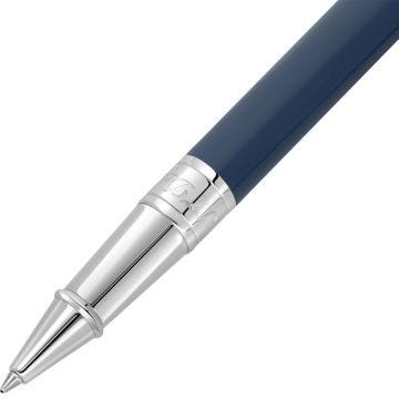 S.T. Dupont D Initial Rollerball Pen - Blue & Chrome