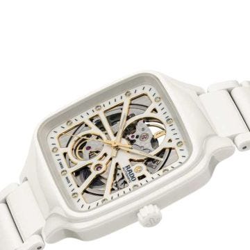 True Square Open Heart, 38mm, White Ceramic, Automatic