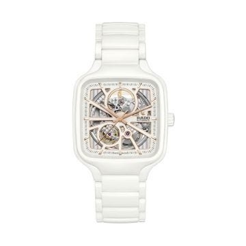 Rado True Square Open Heart, 38mm, White Ceramic, Automatic