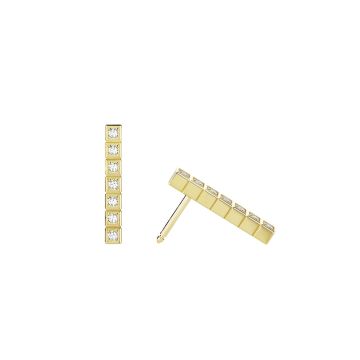 Ice Cube 18k Yellow Gold Full Set Diamond Earrings