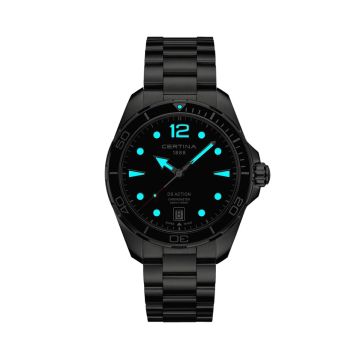 DS Action 43mm Black Dial Quartz Stainless Steel Watch