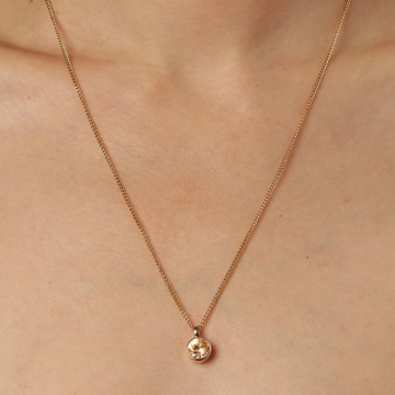 Ette Yellow Gold Peach Pendant Necklace