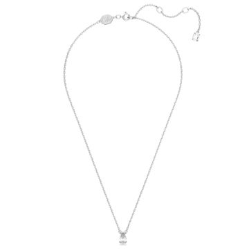 Swarovski Rhodium Plated White Pear Cut Cubic Zirconia Millenia Pendant Necklace