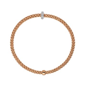 Fope 18k Rose Gold Flex it Bracelet with Diamonds Prima Collection