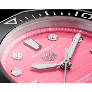 Aquaracer Professional 400 Date 36mm, Pink Dial, Automatic Movement, Steel Case, Steel Bracelet Watch