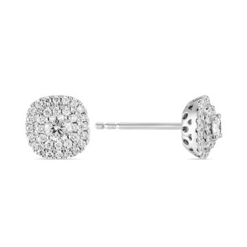 Plat DB Halo Dia.45 stud Earrings